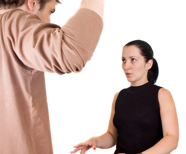 Vrouw en man schreeuwen tegen elkaar — Stockfoto