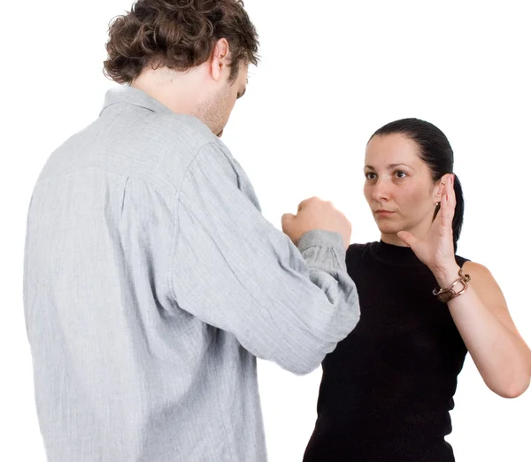 Hustru och man skrek åt varandra — Stockfoto