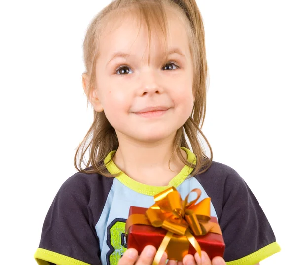 Niño y regalo Imagen De Stock