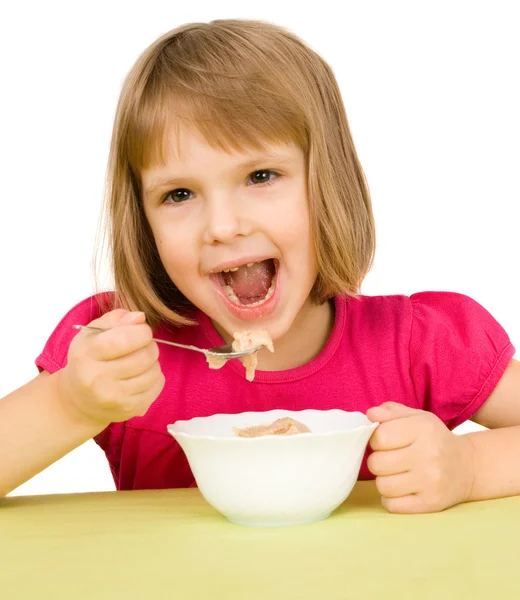 Дитина їсть — стокове фото