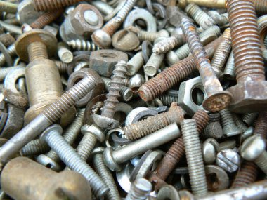 Rusty metal fasteners clipart