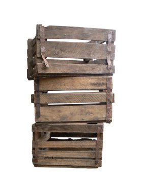 Old wooden boxes clipart