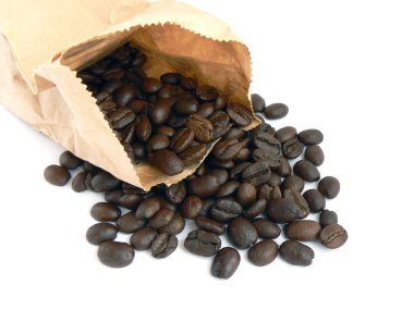 Paper bag with grain coffee clipart