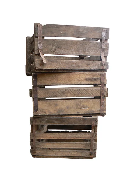 Старые деревянные коробки — стоковое фото