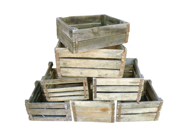 Старые деревянные коробки — стоковое фото