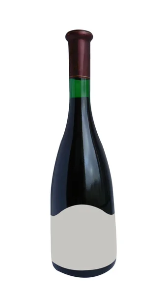 Fles rode wijn met etiketten blanco — Stockfoto