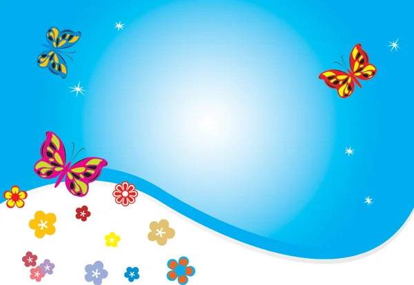 Abstrakter Hintergrund mit Schmetterling und f — Stockvektor