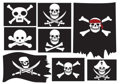 Skull and crossbones. Pirate flags clipart