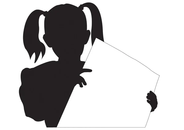 Silhouette de la fille — Image vectorielle
