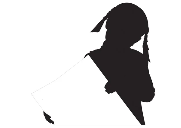 Silhouette de la fille — Image vectorielle