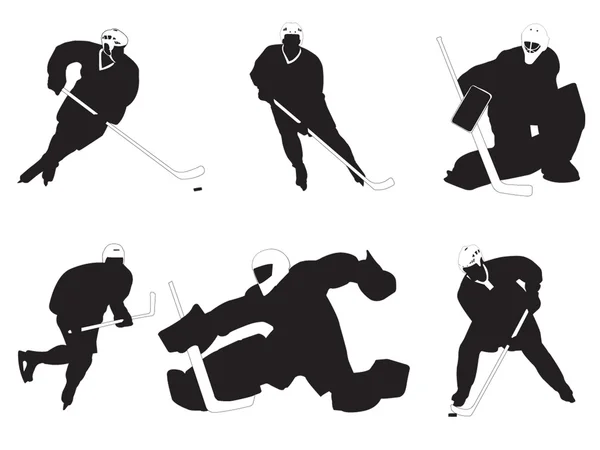Gruppo di giocatori di hockey — Vettoriale Stock