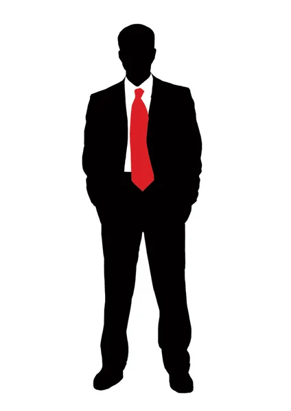 Uomo d'affari e cravatta rossa — Vettoriale Stock