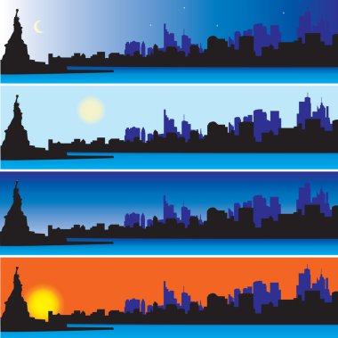 new york skyline ile Özgürlük heykeli