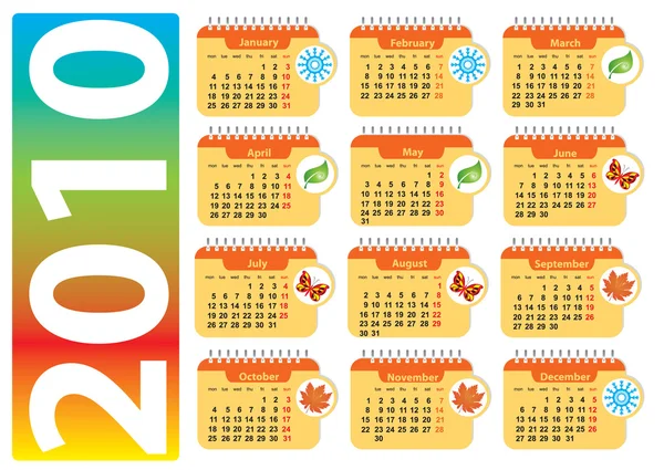 Календар 2010 — стоковий вектор