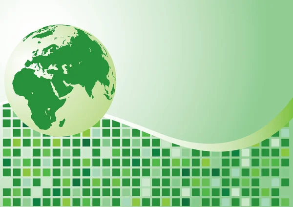 Abstrakter Hintergrund. grüner Globus — Stockvektor