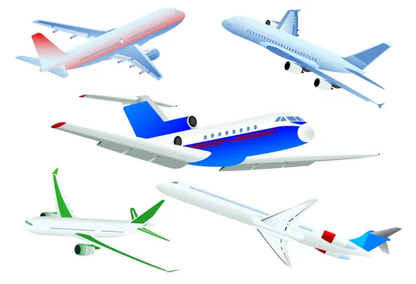 Aviones de pasajeros — Archivo Imágenes Vectoriales