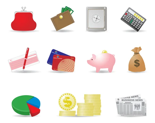 Money and business icons — Stock Vector