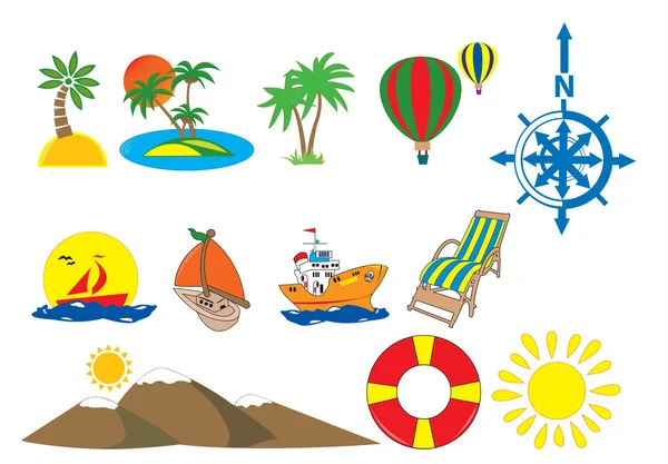Tourism icons — Stock Vector