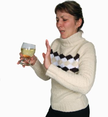 Girl does not want to drink clipart