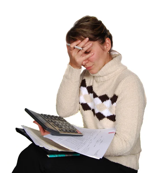 Kız belgeleriyle çalışır