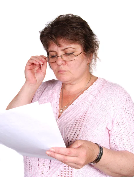 Femme avec des documents — Photo