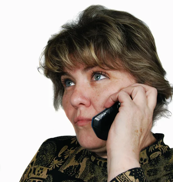 Kvinna pratar i telefon — Stockfoto