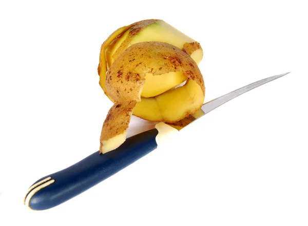 Очищена картопля з ножем Ліцензійні Стокові Фото