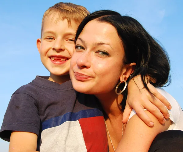 stock image Young mother with her son