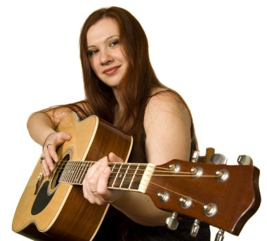 Girl with guitar clipart