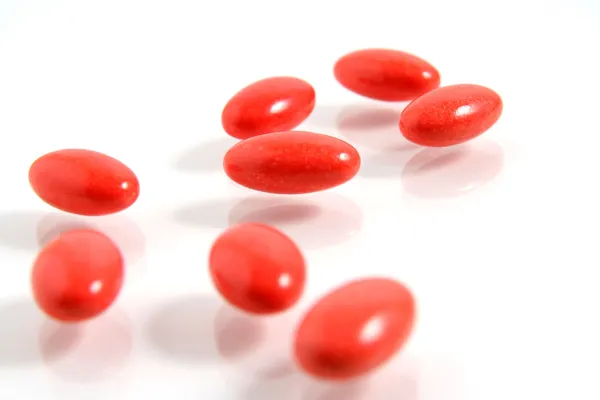 stock image A few medicine tablets on a table