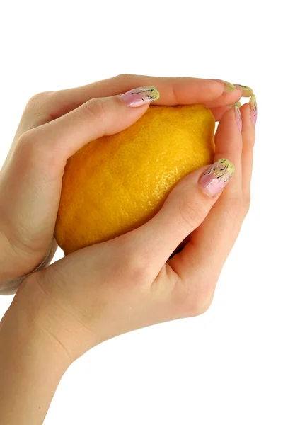 Cytryny i kobieta ręce — Zdjęcie stockowe