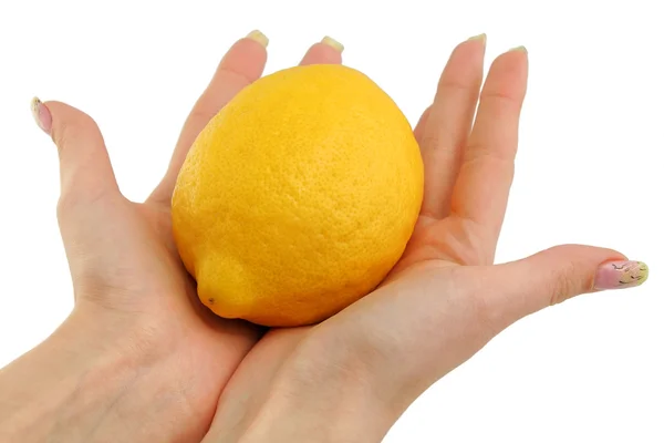 Cytryny i kobieta ręce — Zdjęcie stockowe