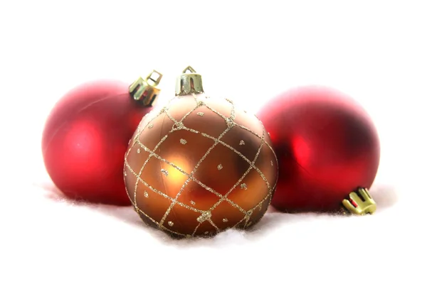 Bolas de Natal isolado no branco — Fotografia de Stock