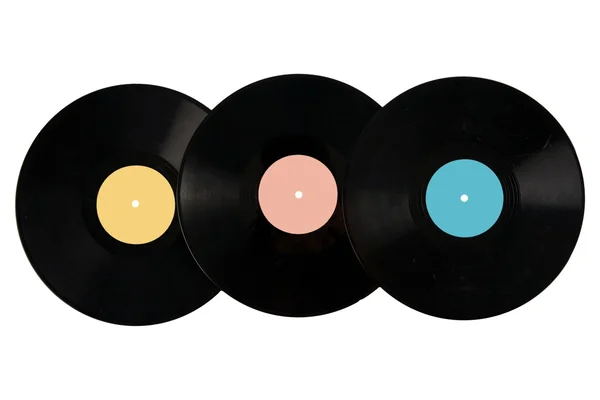 Gamla vinyl skiva isolerad på vit — Stockfoto