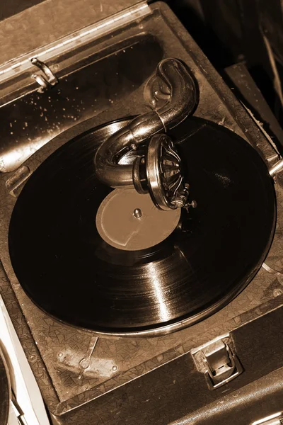 Oude vinyl speler — Stockfoto