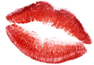 Red lips isolated in white clipart