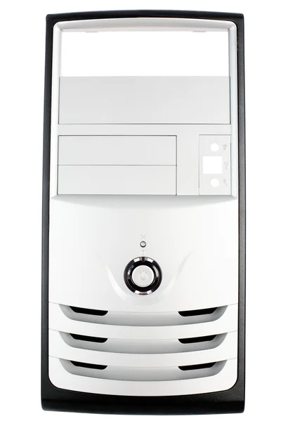 컴퓨터 케이스 흰색 절연 — 스톡 사진