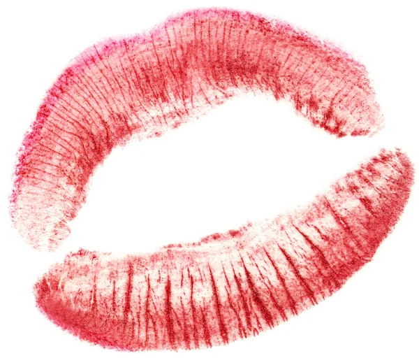 Grande donna rossa labbra isolate su bianco — Foto Stock