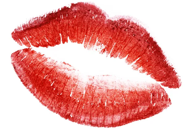Rote Lippen isoliert in weiß — Stockfoto