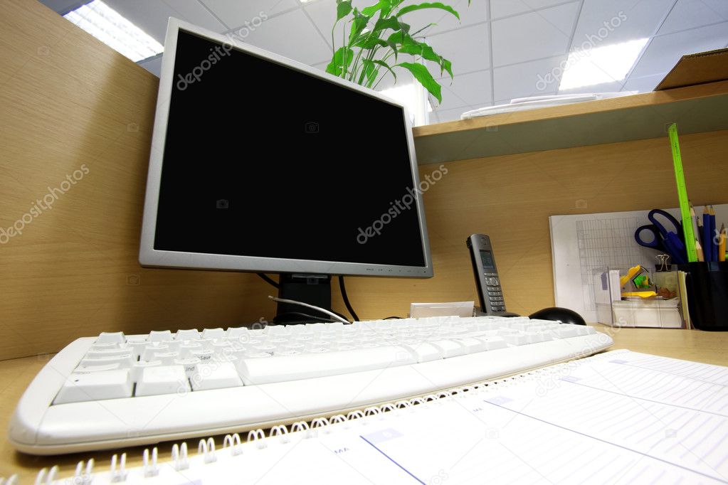 Office work place with computer