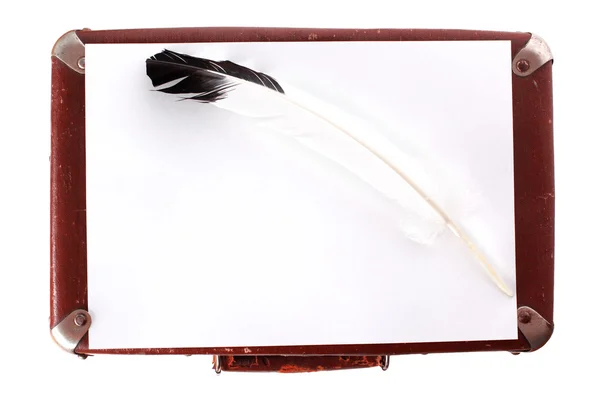 Antik kalem ve bavul — Stok fotoğraf