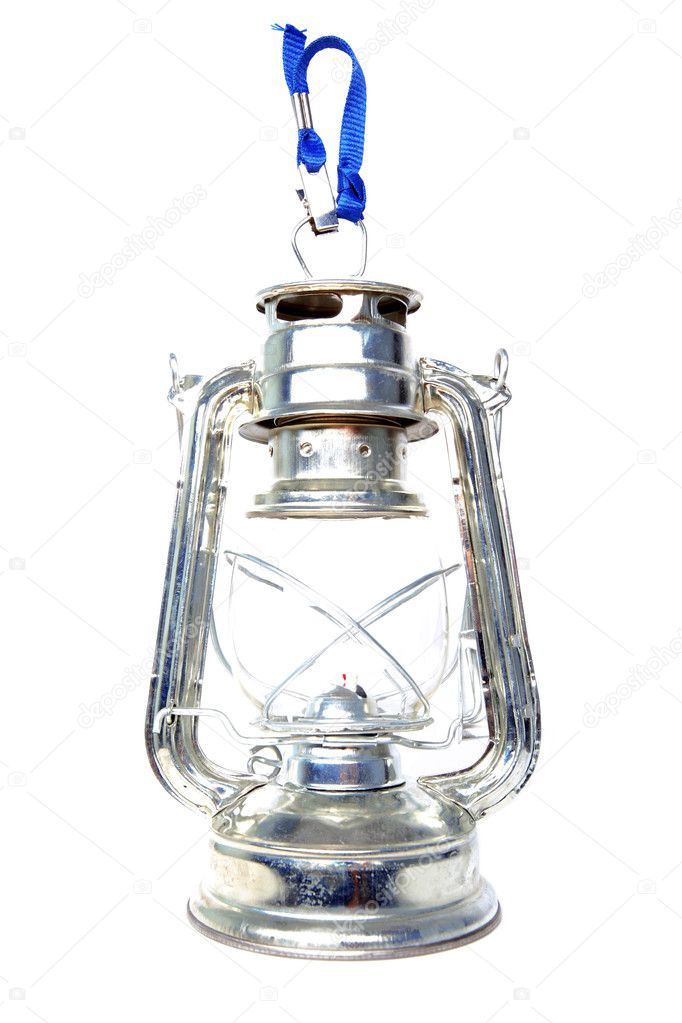 Retro kerosene lantern isolated on white
