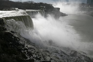American falls - niagara kış zamanında