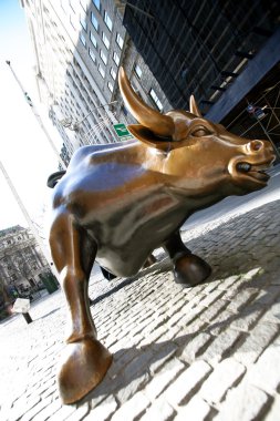 Bull in NY Wall Street clipart