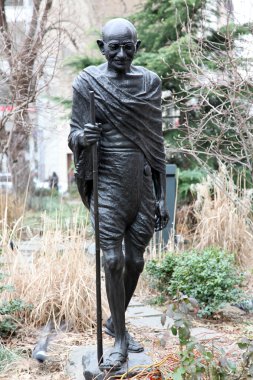 Monument of Mahatma Gandhi in NY clipart