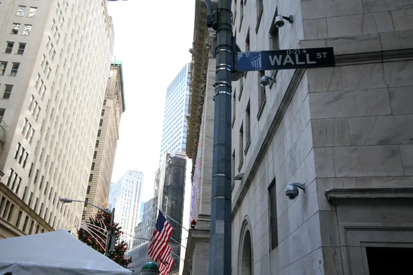 Classical NY - Wall St and right side of — Stock Photo, Image