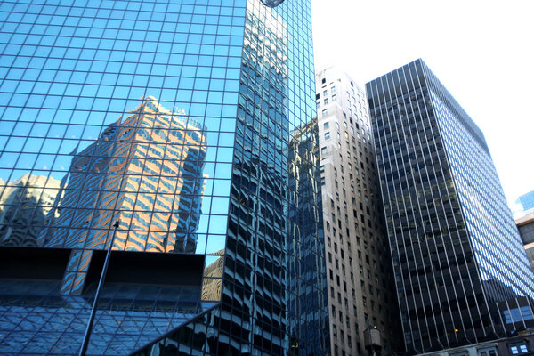 Classical New York - reflections in skyscrapers in Manhattan