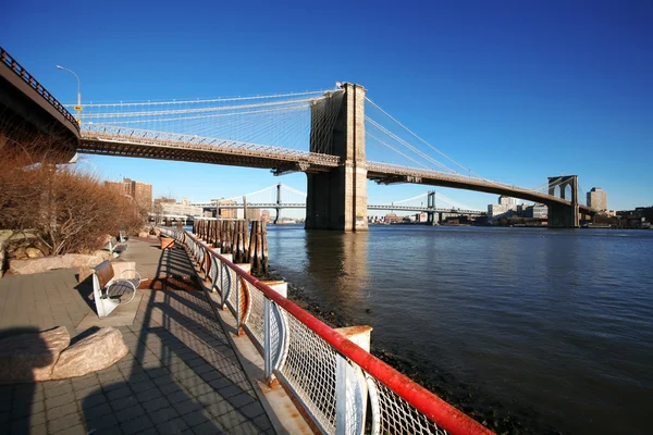 Classical NY - Brooklyn bridge, view to — Stock Photo, Image