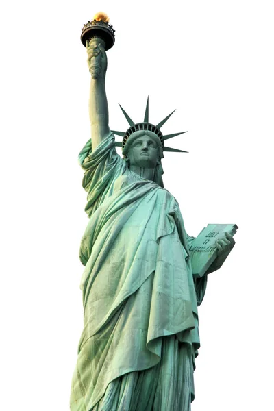 Estatua de la Libertad en la ciudad de Nueva York aislada en blanco —  Fotos de Stock