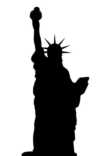 Silhueta NY Estátua da Liberdade — Fotografia de Stock